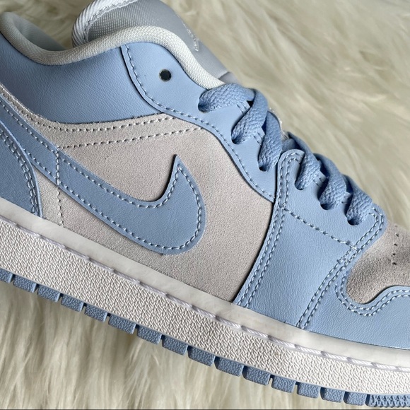 Nike Air Jordan 1 Low Football Grey White Aluminum UNC W9 - Picture 9 of 14